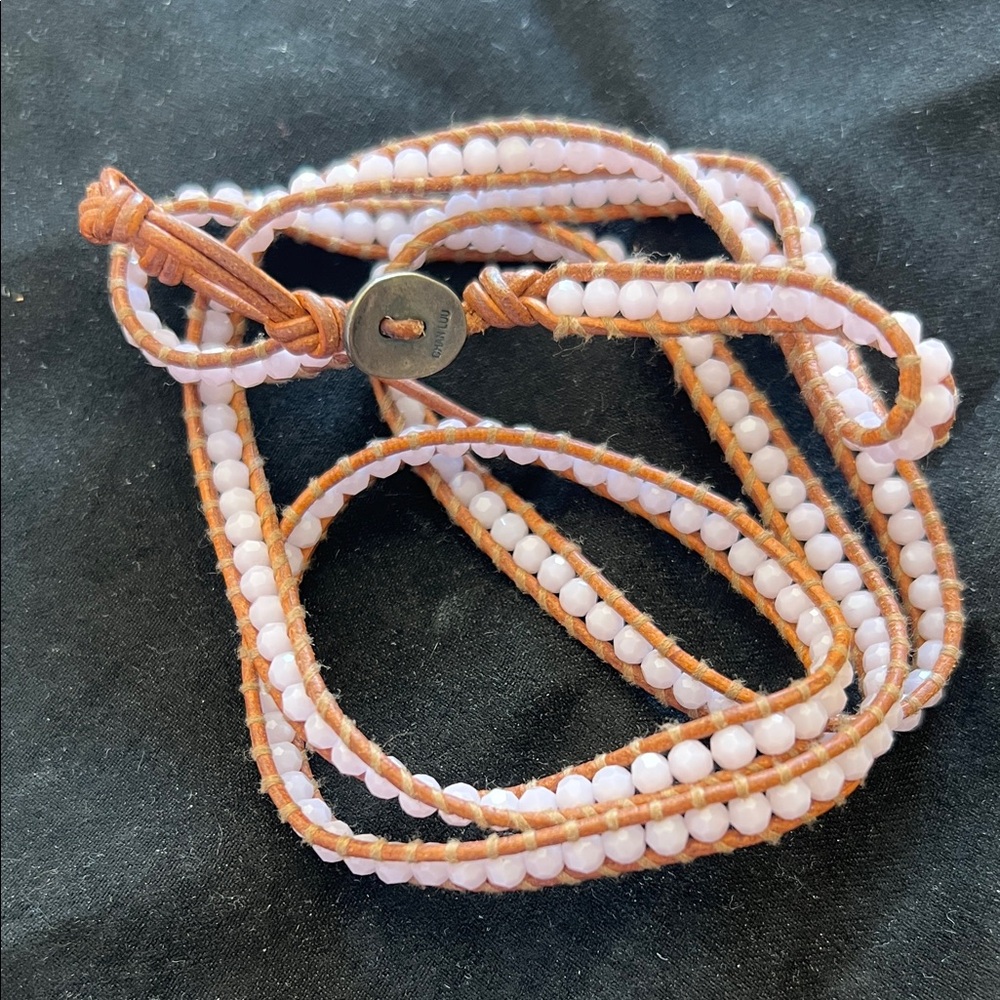 Chan Luu Pink Beaded Wrap Bracelet